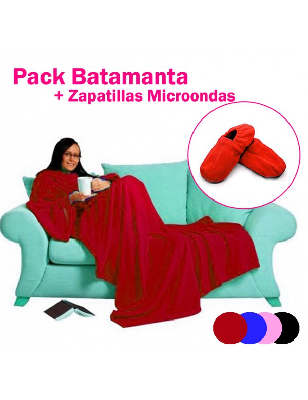 Batamanta Confort y Zapatillas Microondas, Bata Manta Deluxe